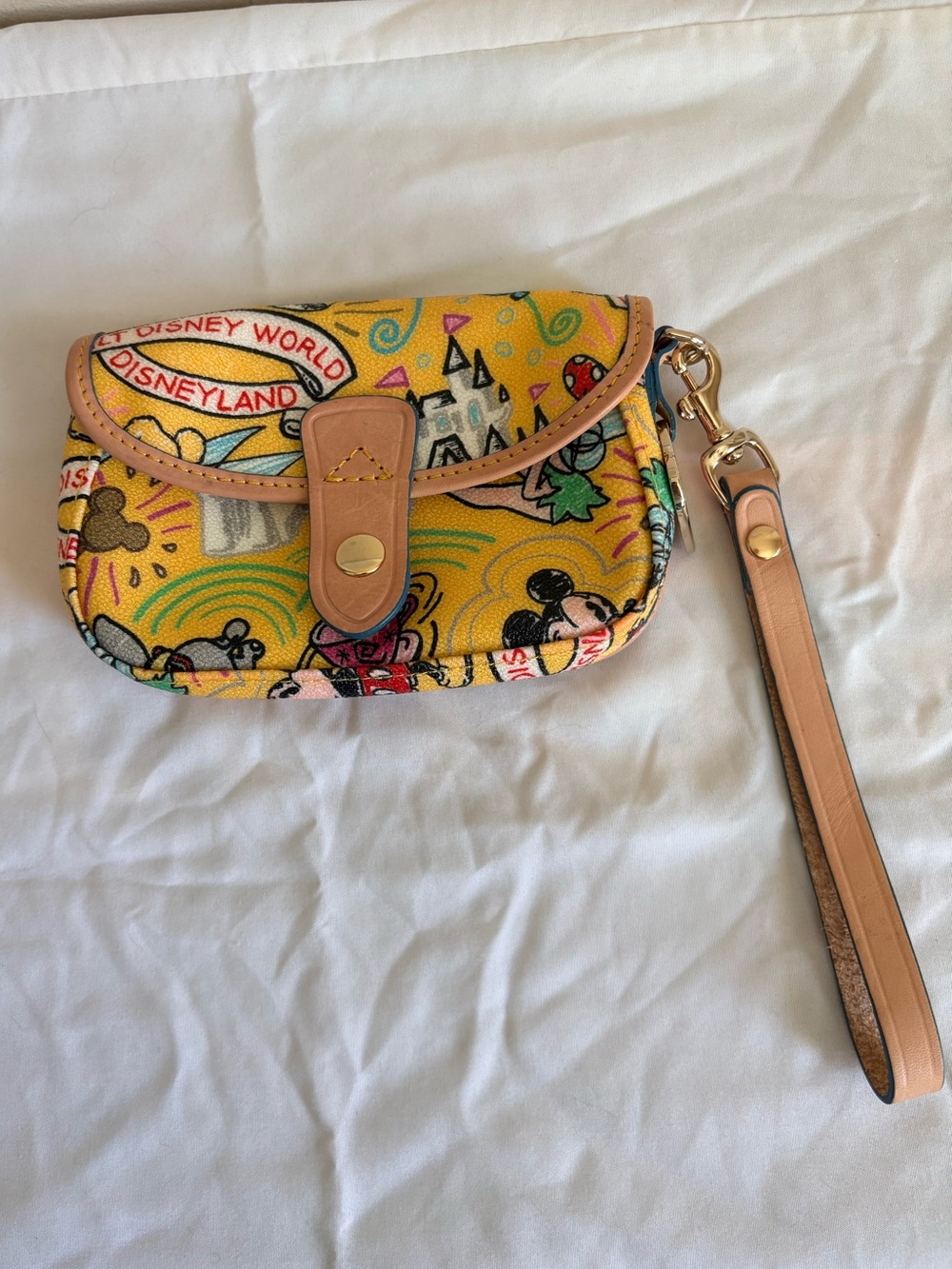 Disney Dooney & Bourke Yellow Printed Wristlet